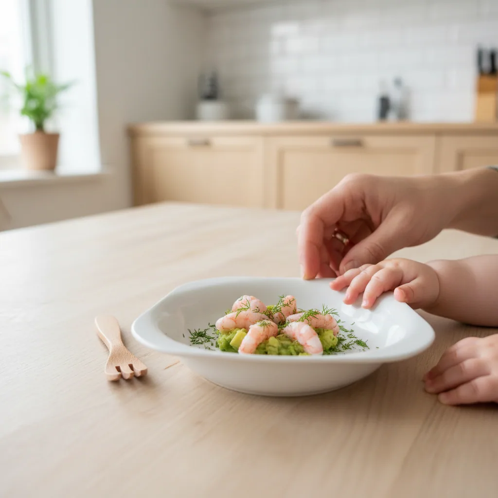 Shrimp, ingredient inspiration. Follow the preparation guidance below for your baby.