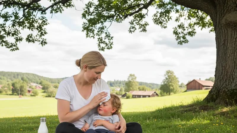 Heatstroke and Sunstroke in Children: Symptoms and First Aid — illustration