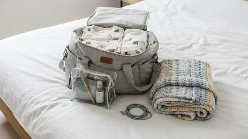 Hospital Bag for Birth: Complete Packing List for Parent, Partner, and Baby — illustration