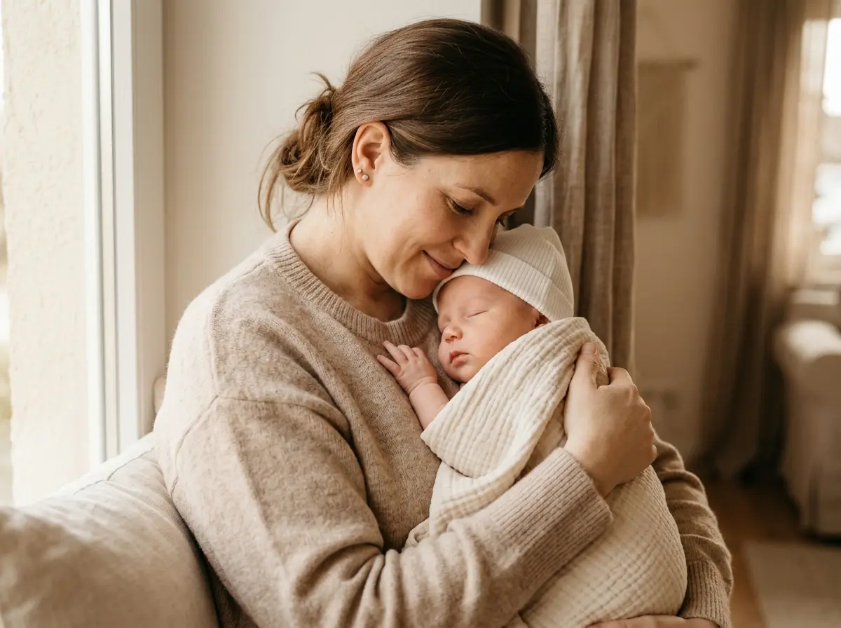 Parent holding baby